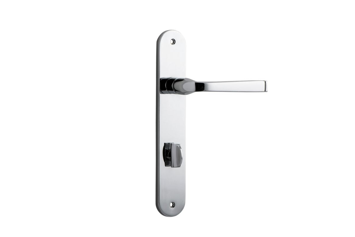 Iver Annecy Door Lever Oval Latch Pair, Passage Kit, Privacy Kit , Entrance Kit with High Security Lock - Polished Chrome