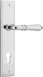 Iver Sarlat  Door Lever Stepped Latch Pair, Passage Kit, Privacy Kit , Entrance Kit with High Security Lock - Polished Chrome