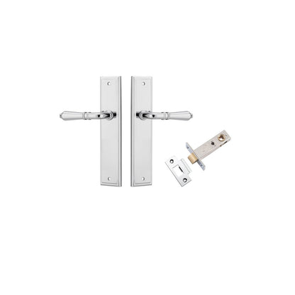 Iver Sarlat  Door Lever Stepped Latch Pair, Passage Kit, Privacy Kit , Entrance Kit with High Security Lock - Polished Chrome