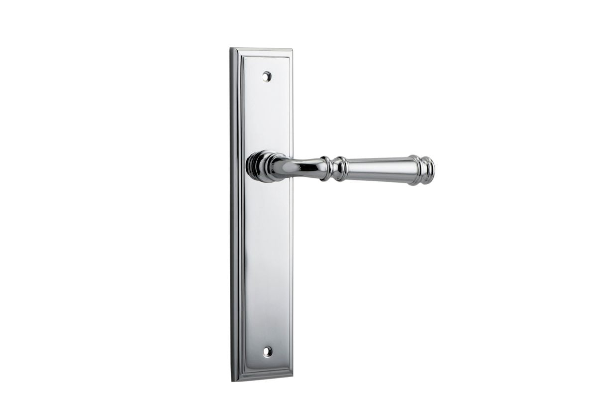 Iver Verona Door Lever Stepped Latch Pair, Passage Kit, Privacy Kit , Entrance Kit with High Security Lock -Polished Chrome