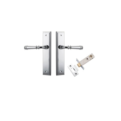 Iver Verona Door Lever Stepped Latch Pair, Passage Kit, Privacy Kit , Entrance Kit with High Security Lock -Polished Chrome