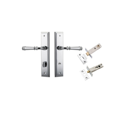 Iver Verona Door Lever Stepped Latch Pair, Passage Kit, Privacy Kit , Entrance Kit with High Security Lock -Polished Chrome
