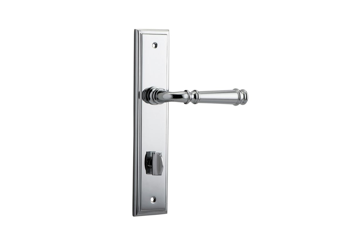 Iver Verona Door Lever Stepped Latch Pair, Passage Kit, Privacy Kit , Entrance Kit with High Security Lock -Polished Chrome