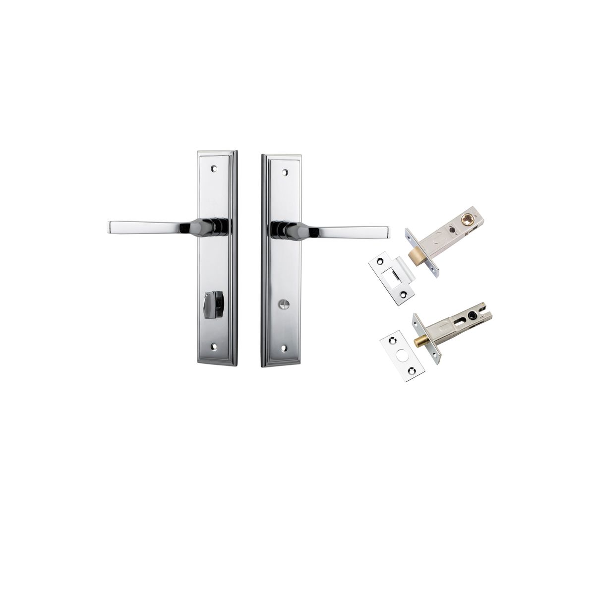 Iver Annecy Door Lever Shouldered Latch Pair, Passage Kit, Privacy Kit , Entrance Kit with High Security Lock -Polished Chrome