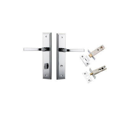Iver Annecy Door Lever Shouldered Latch Pair, Passage Kit, Privacy Kit , Entrance Kit with High Security Lock -Polished Chrome