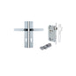 Iver Bronte Door Lever Rectangular Latch Pair, Passage Kit, Privacy Kit , Entrance Kit with High Security Lock - Polished Chrome
