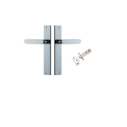 Iver Bronte Door Lever Rectangular Latch Pair, Passage Kit, Privacy Kit , Entrance Kit with High Security Lock - Polished Chrome