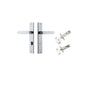 Iver Bronte Door Lever Rectangular Latch Pair, Passage Kit, Privacy Kit , Entrance Kit with High Security Lock - Polished Chrome