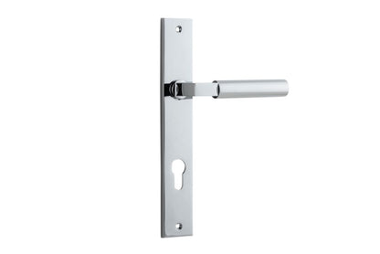 Iver Berlin Door Lever Rectangular Latch Pair, Passage Kit, Privacy Kit , Entrance Kit with High Security Lock - Polished Chrome