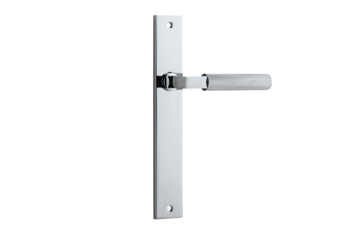 Iver Brunswick  Door Lever Rectangular Latch Pair, Passage Kit, Privacy Kit , Entrance Kit with High Security Lock - Polished Chrome