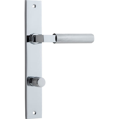 Iver Brunswick  Door Lever Rectangular Latch Pair, Passage Kit, Privacy Kit , Entrance Kit with High Security Lock - Polished Chrome