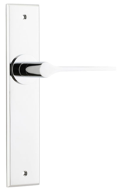 Iver Como  Door Lever Chamfered Latch Pair, Passage Kit, Privacy Kit , Entrance Kit with High Security Lock -Polished Chrome