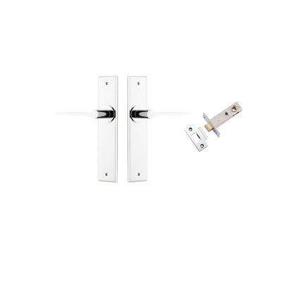 Iver Como  Door Lever Chamfered Latch Pair, Passage Kit, Privacy Kit , Entrance Kit with High Security Lock -Polished Chrome