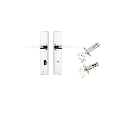 Iver Como  Door Lever Chamfered Latch Pair, Passage Kit, Privacy Kit , Entrance Kit with High Security Lock -Polished Chrome