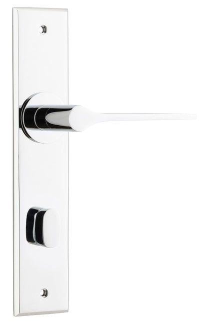 Iver Como  Door Lever Chamfered Latch Pair, Passage Kit, Privacy Kit , Entrance Kit with High Security Lock -Polished Chrome