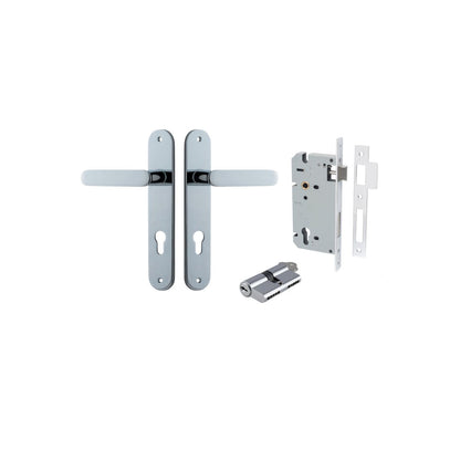 Iver Bronte Door Lever Oval Latch Pair, Passage Kit, Privacy Kit , Entrance Kit with High Security Lock - Polished Chrome