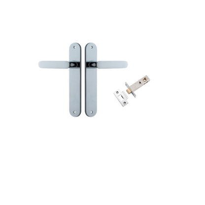 Iver Bronte Door Lever Oval Latch Pair, Passage Kit, Privacy Kit , Entrance Kit with High Security Lock - Polished Chrome