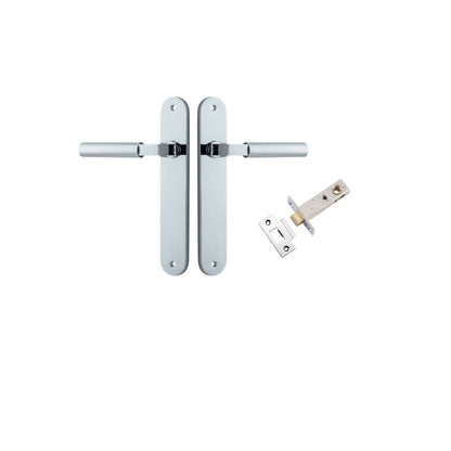 Iver Berlin Door Lever Oval Latch Pair, Passage Kit, Privacy Kit , Entrance Kit with High Security Lock -Polished Chrome