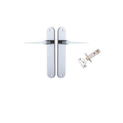 Iver Como  Door Lever Oval Latch Pair, Passage Kit, Privacy Kit , Entrance Kit with High Security Lock -Polished Chrome