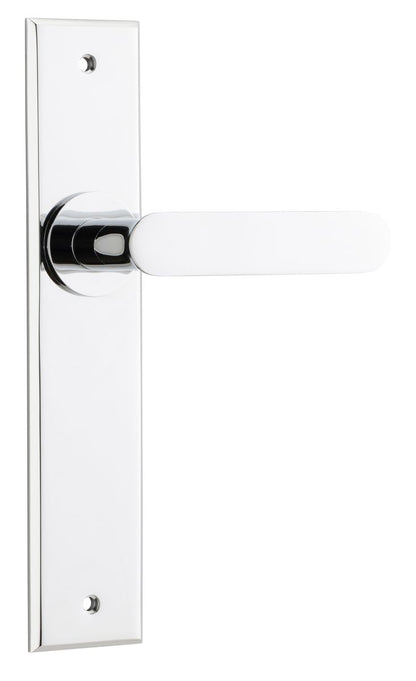 Iver Bronte Door Lever Chamfered Latch Pair, Passage Kit, Privacy Kit , Entrance Kit with High Security Lock - Polished Chrome