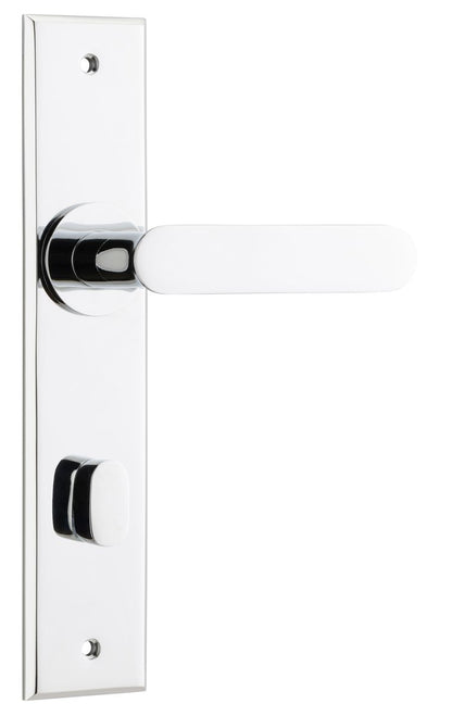 Iver Bronte Door Lever Chamfered Latch Pair, Passage Kit, Privacy Kit , Entrance Kit with High Security Lock - Polished Chrome