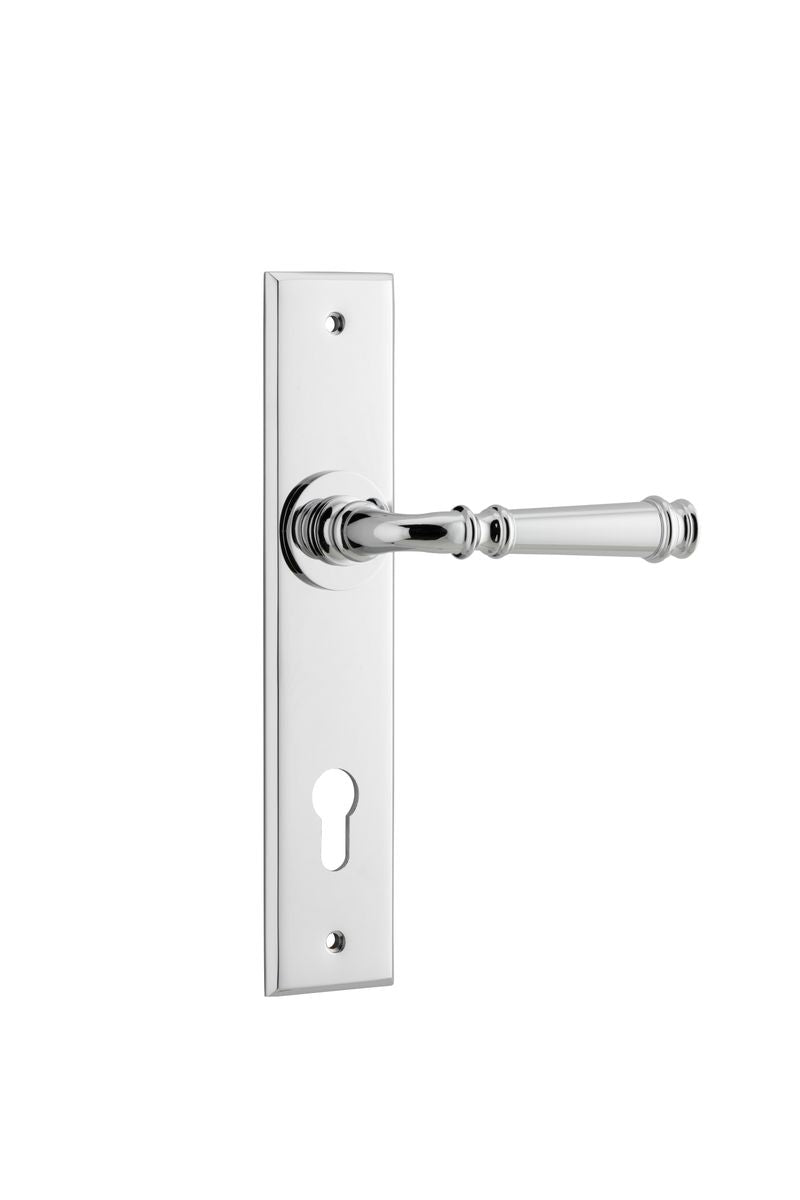 Iver Verona Door Lever Chamfered Latch Pair, Passage Kit, Privacy Kit , Entrance Kit with High Security Lock -Polished Chrome