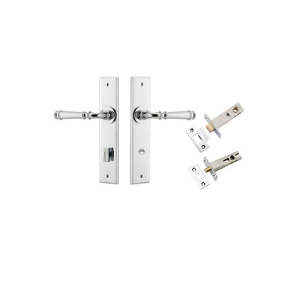 Iver Verona Door Lever Chamfered Latch Pair, Passage Kit, Privacy Kit , Entrance Kit with High Security Lock -Polished Chrome