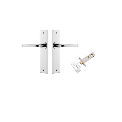 Iver Annecy Door Lever Chamfered Latch Pair, Passage Kit, Privacy Kit , Entrance Kit with High Security Lock -Polished Chrome
