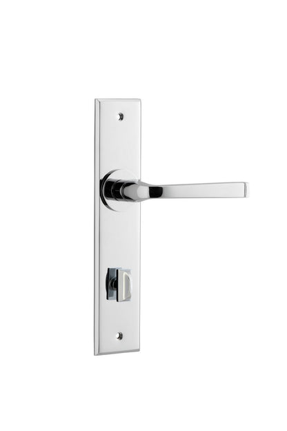 Iver Annecy Door Lever Chamfered Latch Pair, Passage Kit, Privacy Kit , Entrance Kit with High Security Lock -Polished Chrome