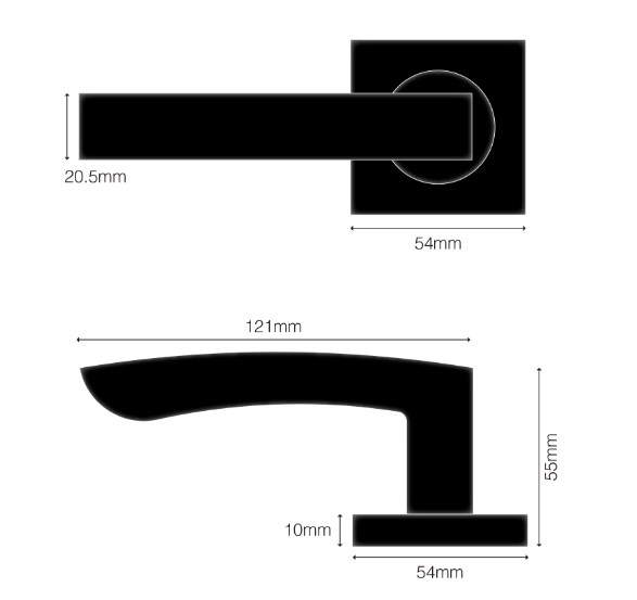Windsor Premium NZ Futura Elite - Corbel Dummy Lever - Matt Black ,Brushed Nickel & Powder Coat