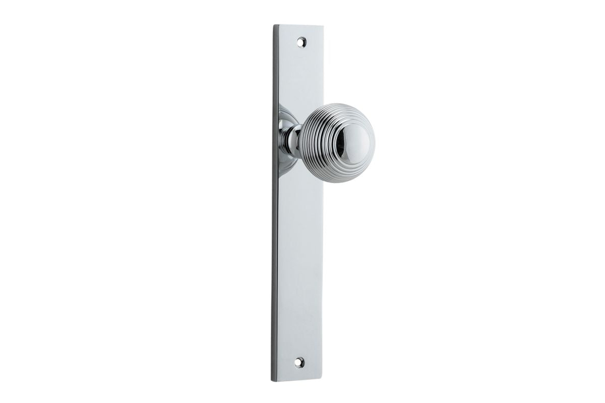 Iver Guildford Door Knob Rectangular Latch Pair, Passage Kit, Privacy Kit , Entrance Kit with High Security Lock -Polished Chrome