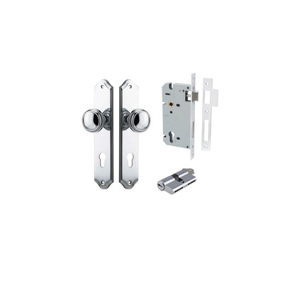Iver Paddington  Door Knob Shouldered Latch Pair, Passage Kit, Privacy Kit , Entrance Kit with High Security Lock - Polished Chrome