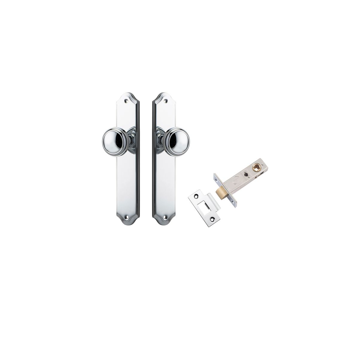 Iver Paddington  Door Knob Shouldered Latch Pair, Passage Kit, Privacy Kit , Entrance Kit with High Security Lock - Polished Chrome