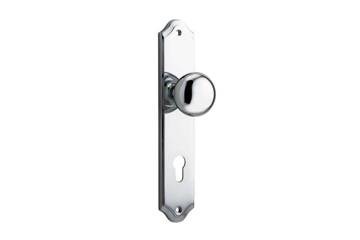 Iver Cambridge Door Knob Shouldered Latch Pair, Passage Kit, Privacy Kit , Entrance Kit with High Security Lock -Polished Chrome