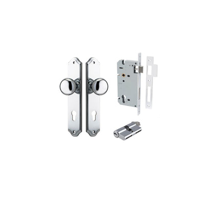 Iver Cambridge Door Knob Shouldered Latch Pair, Passage Kit, Privacy Kit , Entrance Kit with High Security Lock -Polished Chrome
