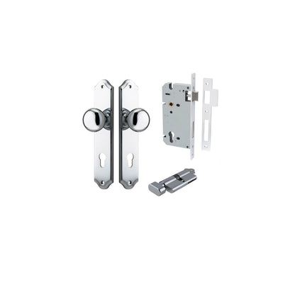 Iver Cambridge Door Knob Shouldered Latch Pair, Passage Kit, Privacy Kit , Entrance Kit with High Security Lock -Polished Chrome