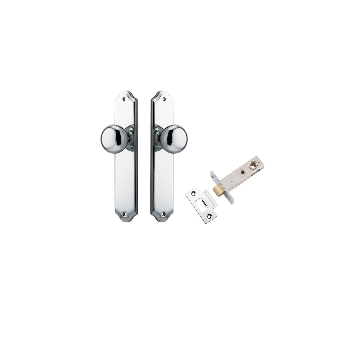 Iver Cambridge Door Knob Shouldered Latch Pair, Passage Kit, Privacy Kit , Entrance Kit with High Security Lock -Polished Chrome