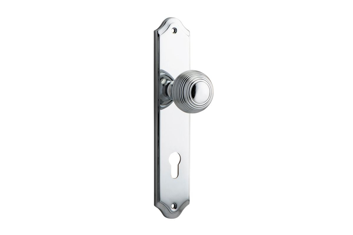 Iver Guildford Door Knob Shouldered Latch Pair, Passage Kit, Privacy Kit , Entrance Kit with High Security Lock - Polished Chrome