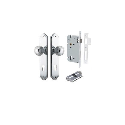 Iver Guildford Door Knob Shouldered Latch Pair, Passage Kit, Privacy Kit , Entrance Kit with High Security Lock - Polished Chrome