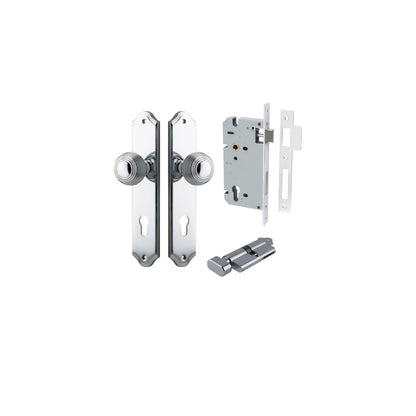 Iver Guildford Door Knob Shouldered Latch Pair, Passage Kit, Privacy Kit , Entrance Kit with High Security Lock - Polished Chrome