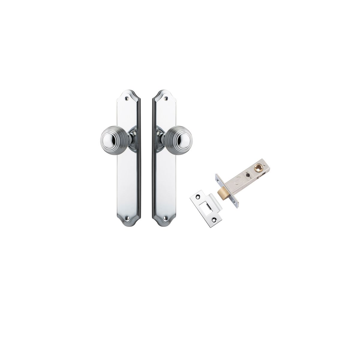 Iver Guildford Door Knob Shouldered Latch Pair, Passage Kit, Privacy Kit , Entrance Kit with High Security Lock - Polished Chrome
