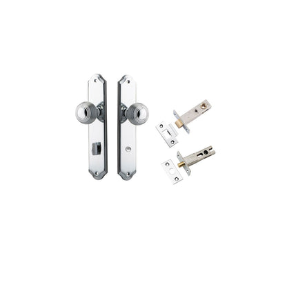 Iver Guildford Door Knob Shouldered Latch Pair, Passage Kit, Privacy Kit , Entrance Kit with High Security Lock - Polished Chrome