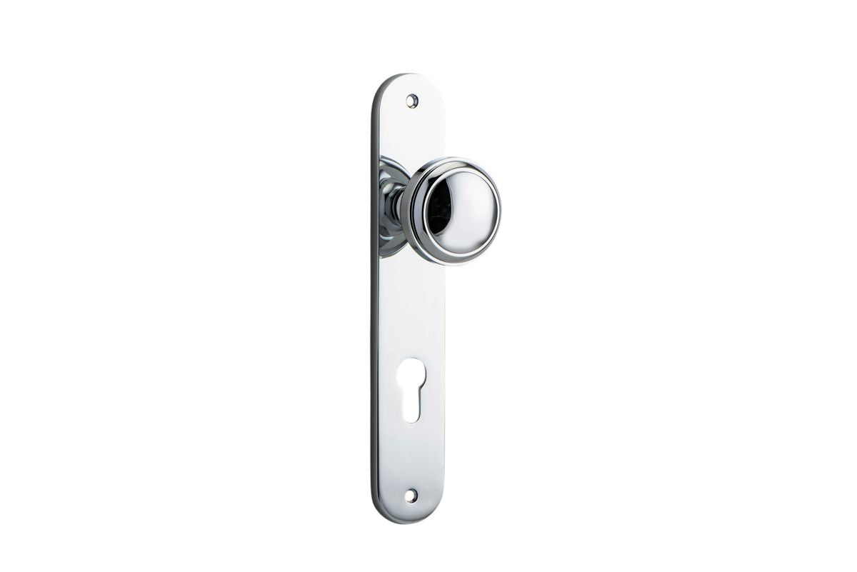 Iver Paddington  Door Knob Oval Latch Pair, Passage Kit, Privacy Kit , Entrance Kit with High Security Lock - Polished Chrome