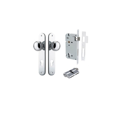 Iver Paddington  Door Knob Oval Latch Pair, Passage Kit, Privacy Kit , Entrance Kit with High Security Lock - Polished Chrome