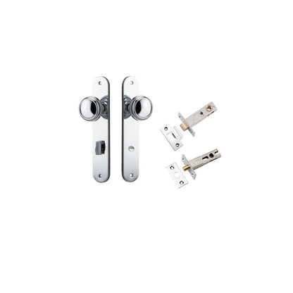 Iver Paddington  Door Knob Oval Latch Pair, Passage Kit, Privacy Kit , Entrance Kit with High Security Lock - Polished Chrome