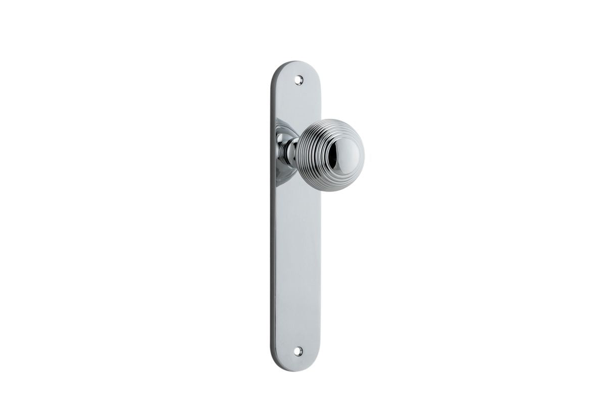 Iver Guildford Door Knob Oval Latch Pair, Passage Kit, Privacy Kit , Entrance Kit with High Security Lock -Polished Chrome