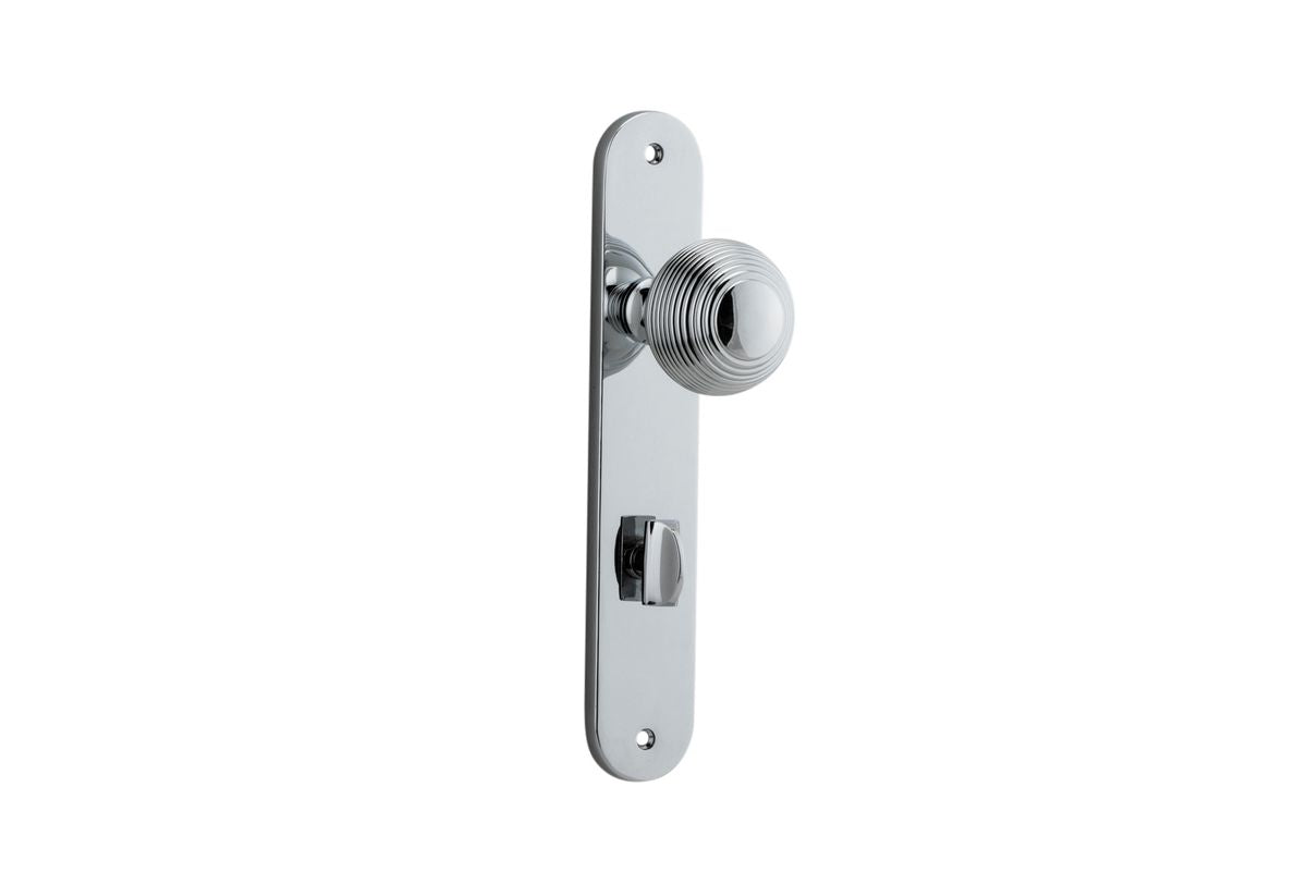 Iver Guildford Door Knob Oval Latch Pair, Passage Kit, Privacy Kit , Entrance Kit with High Security Lock -Polished Chrome