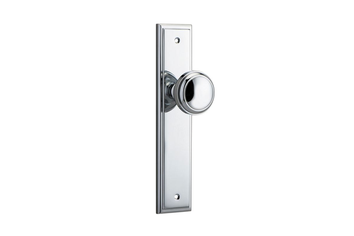 Iver Paddington  Door Knob Stepped Latch Pair, Passage Kit, Privacy Kit , Entrance Kit with High Security Lock - Polished Chrome