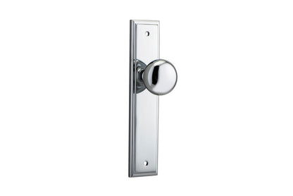 Iver Cambridge Door Knob Stepped Latch Pair, Passage Kit, Privacy Kit , Entrance Kit with High Security Lock - Polished Chrome