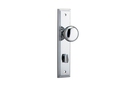 Iver Cambridge Door Knob Stepped Latch Pair, Passage Kit, Privacy Kit , Entrance Kit with High Security Lock - Polished Chrome
